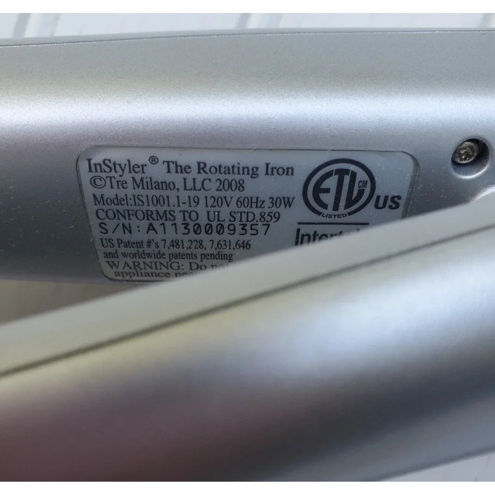 InStyler The Rotating Iron Hair Styling Tool Silver Model IS1001.1-19